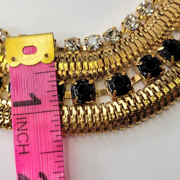 Gold and Black Choker Necklace BRIDAL Necklace - Picture 6 of 10